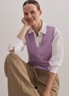 Me+em Cashmere Lace Stitch Fashioned Vest In Light Lupin