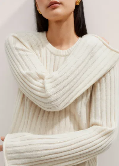 Me+em Cashmere Lofty Rib Sweater In Cream