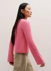 Me+em Cashmere Lofty Rib Sweater In Perfect Pink