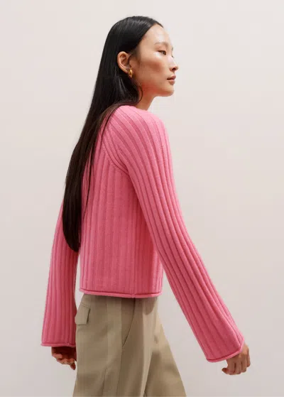 Me+em Cashmere Lofty Rib Sweater In Perfect Pink