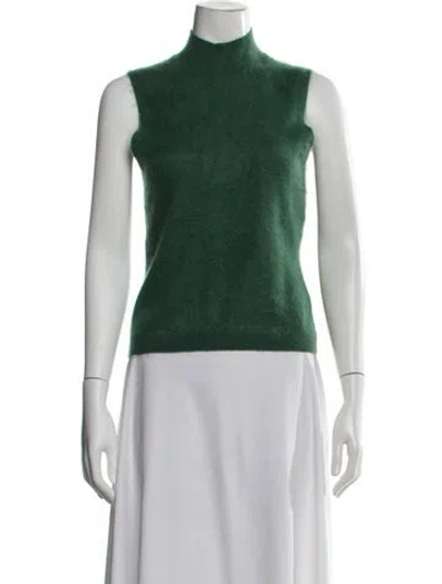 Pre-owned Me+em Cashmere Mock Neck Sweater In Green