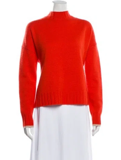 Pre-owned Me+em Cashmere Mock Neck Sweater In Orange