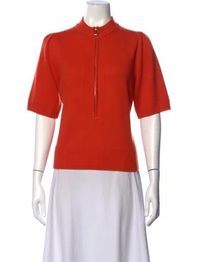 Pre-owned Me+em Cashmere Mock Neck Sweater In Orange