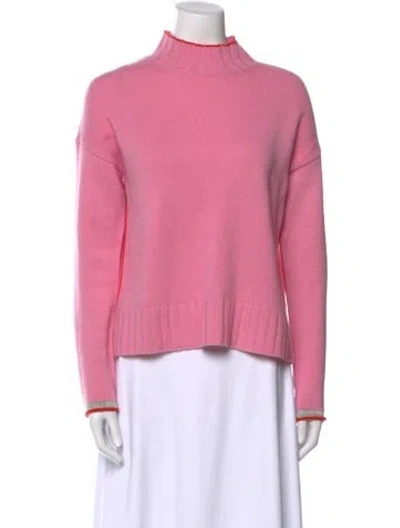 Pre-owned Me+em Cashmere Mock Neck Sweater In Pink