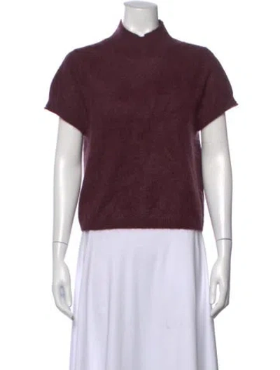 Pre-owned Me+em Cashmere Mock Neck Sweater W/ Tags In Burgundy