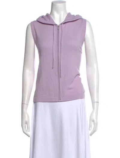 Pre-owned Me+em Cashmere Open Front Sweater In Purple