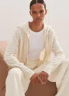 Me+em Cashmere Relaxed Fit Box Zip Hoody In Cream