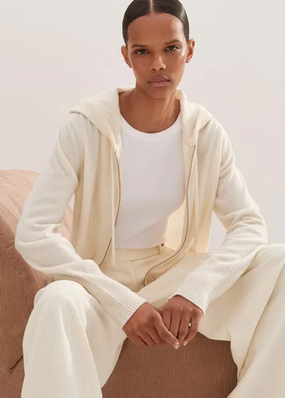 Me+em Cashmere Relaxed Fit Box Zip Hoody In Cream