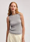 Shop Me+em Cashmere Rib Vest In Grey Mélange