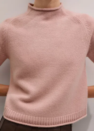 Me+em Cashmere Roll Trim Knit Tee Smoke Pink