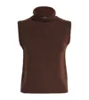 Me+em Cashmere Rollneck Sweater Vest In Brown
