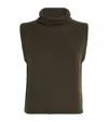 Me+em Cashmere Rollneck Sweater Vest In Green