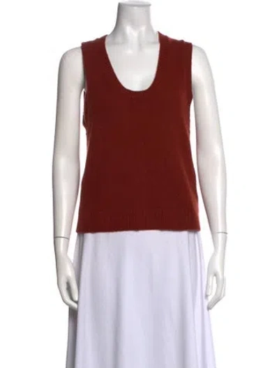 Pre-owned Me+em Cashmere Scoop Neck Sweater In Orange