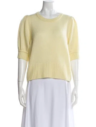 Pre-owned Me+em Cashmere Scoop Neck Sweater In Yellow