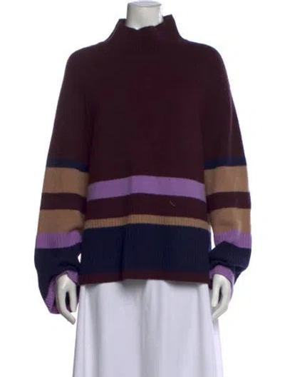 Pre-owned Me+em Cashmere Striped Sweater In Purple