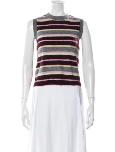 Pre-owned Me+em Cashmere Striped Sweater In White