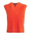 Me+em Cashmere Sweater Vest In Orange