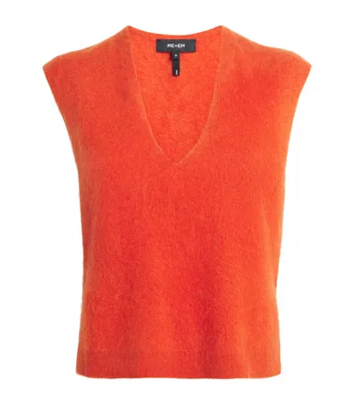 Me+em Cashmere Sweater Vest In Orange