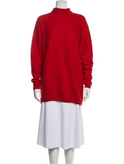 Pre-owned Me+em Cashmere Turtleneck Sweater In Red