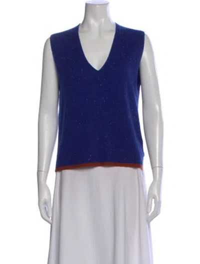 Pre-owned Me+em Cashmere V-neck Sweater In Blue