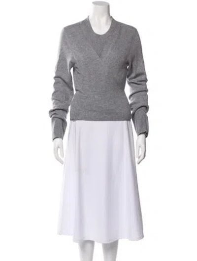 Pre-owned Me+em Cashmere V-neck Sweater In Gray