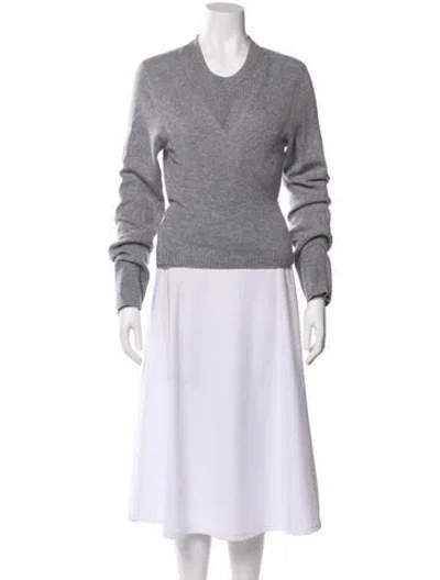 Pre-owned Me+em Cashmere V-neck Sweater In Gray