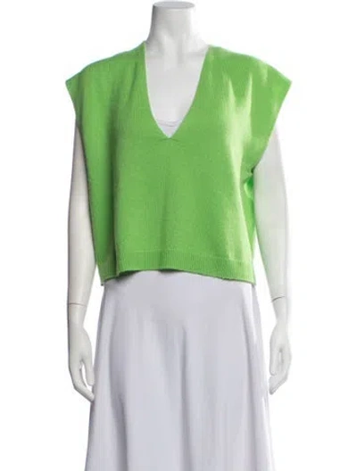 Pre-owned Me+em Cashmere V-neck Sweater In Green