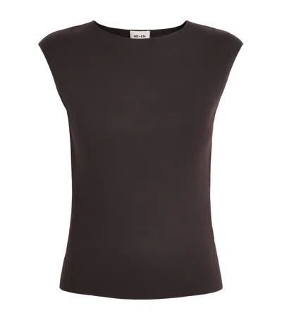 Me+em Cashmere-blend Sweater Vest In Brown
