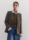 Me+em Check Jacket In Browns