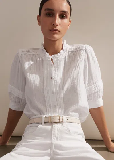 Me+em Cheesecloth Blouse In Soft White