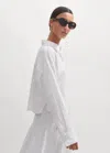 Me+em Cheesecloth Cropped Shirt In Soft White