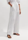 Me+em Cheesecloth Drawstring Hem Cargo Pant In Soft White