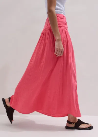 Me+em Cheesecloth Maxi Skirt Candy Coral In Pink