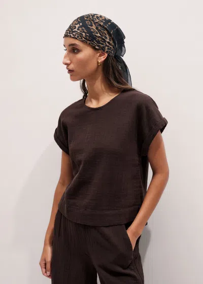 Me+em Cheesecloth T-shirt In Brown