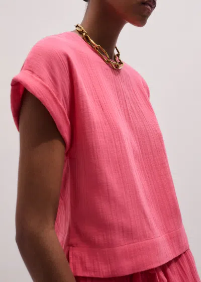 Me+em Cheesecloth T-shirt In Pink