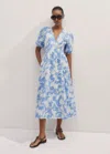 ME+EM CHEESECLOTH TULIP PRINT MIDI DRESS