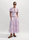 ME+EM CHEESECLOTH TULIP PRINT MIDI SKIRT