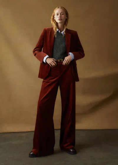 Me+em Chunky Cord Wide-leg Pant In Conker
