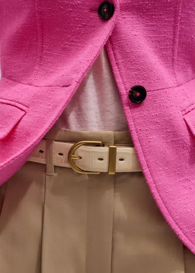 Me+em Classic Round Reversible Belt Cream-hazelnut