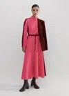 Me+em Color Block Drawstring Maxi Dress In Bright Berry/intense Red