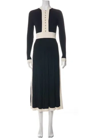Pre-owned Me+em Colorblock Pattern Midi Length Dress In Black