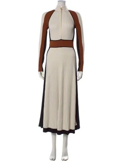 Pre-owned Me+em Colorblock Pattern Midi Length Dress In Neutrals