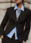 Me+em Contour Sharp Shoulder Blazer Black In Black