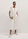 Shop Me+em Contrast Stitch Midi Dress In Cream/black
