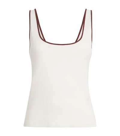 Me+em Contrast-trim Tank Top In White