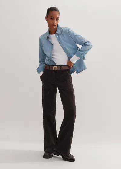 Me+em Cord Baggy Pant In Warm Chocolate
