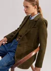 Me+em Cord Patch Pocket Blazer In Bronzed Green