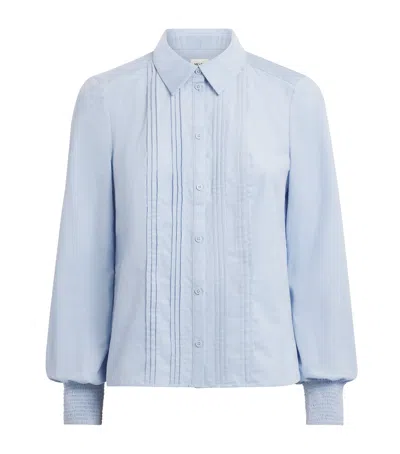 Me+em Corduroy Pintuck Blouse In Blue
