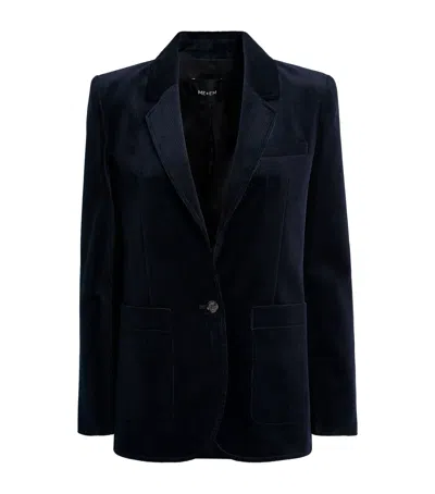 Me+em Corduroy Sharp Shoulder Blazer In Blue