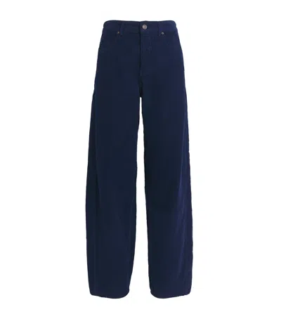 Me+em Corduroy Tapered Trousers In Blue